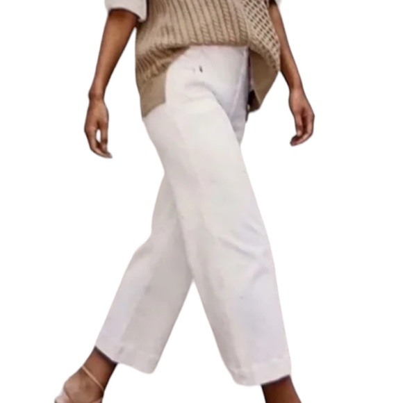 Spanx Wide Leg Pant Petite White Twill Cotton size 3X NWT - Picture 1 of 7